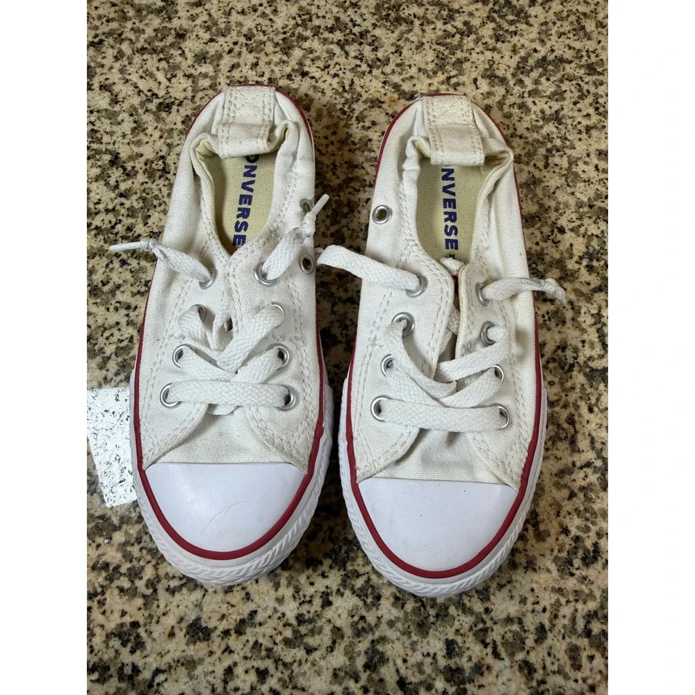 Converse Chuck Taylor All Star Shoreline White Kids Slip On Sneakers Size 12